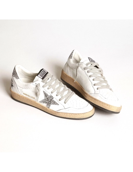 Golden Goose Ballstar White Silver Glitter,GOLDEN GOOSE,we have More Brands prdocuts available.