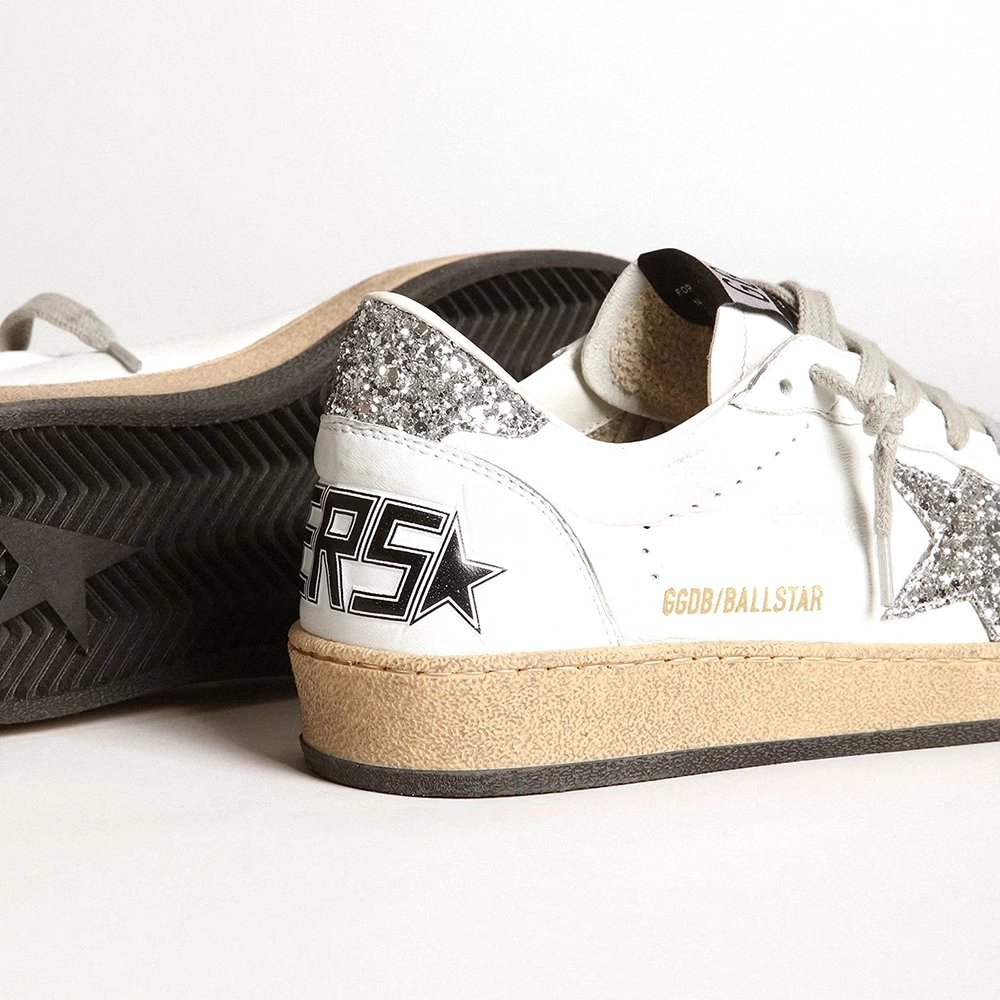 Golden Goose Ballstar White Silver Glitter,GOLDEN GOOSE,we have More Brands prdocuts available.