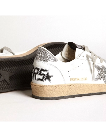 Golden Goose Ballstar White Silver Glitter,GOLDEN GOOSE,we have More Brands prdocuts available.