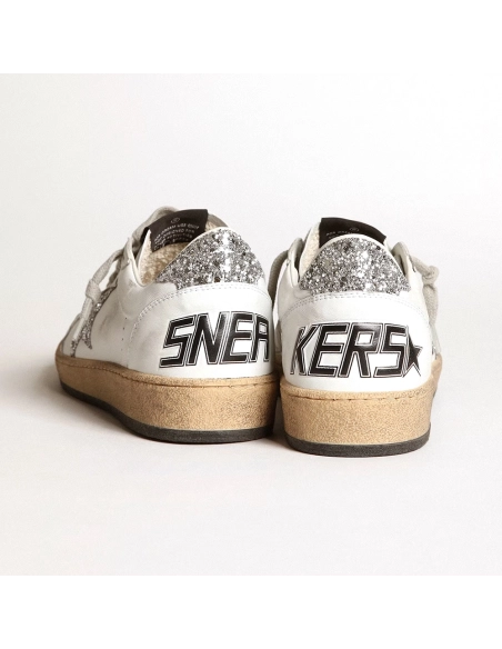 Golden Goose Ballstar White Silver Glitter,GOLDEN GOOSE,we have More Brands prdocuts available.