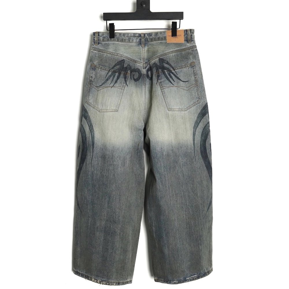 Balenciaga Y2K Totem Pattern Drawstring Jeans,Balenciaga