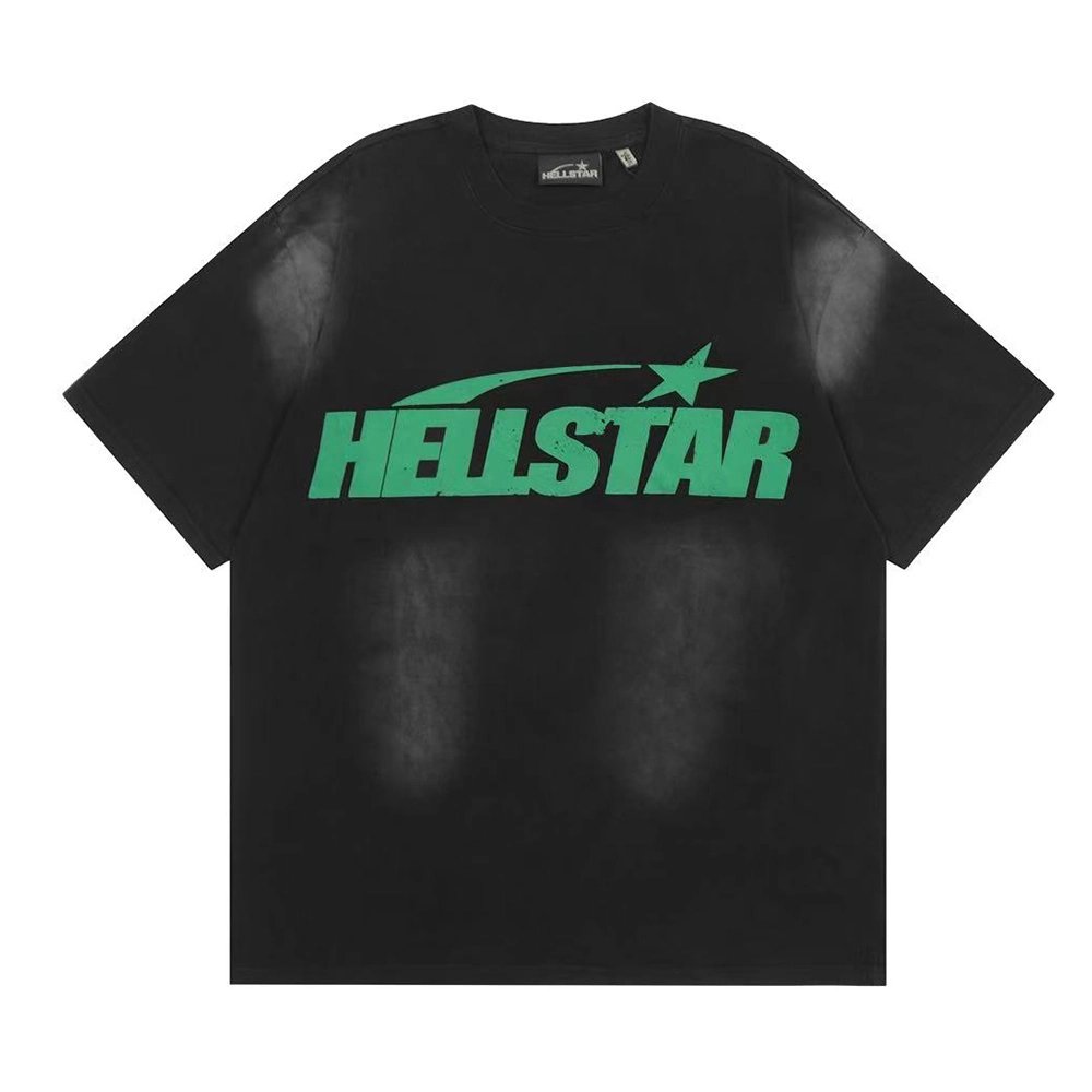 Hell star print black short sleeves,Hell Star