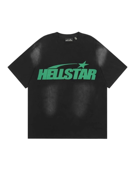 Hell star print black short sleeves,Hell Star