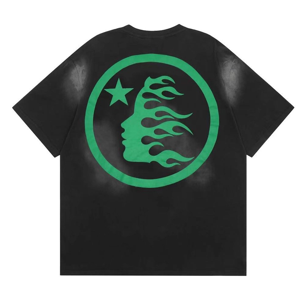 Hell star print black short sleeves,Hell Star