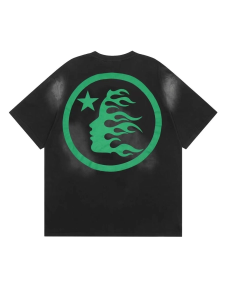 Hell star print black short sleeves,Hell Star