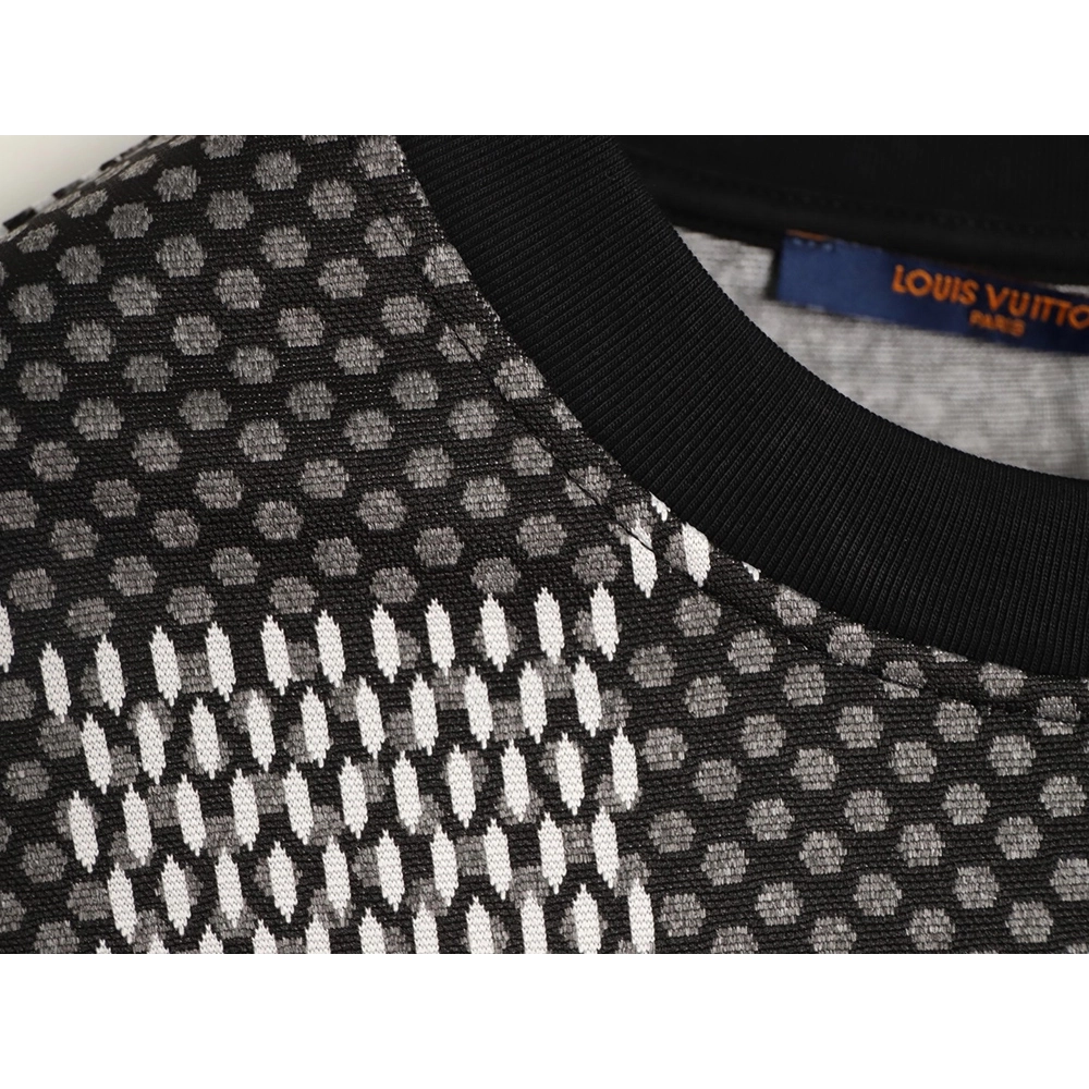Louis Vuitton Pharrell checkerboard rhinestone woolen short-sleeved T-shirt TSK1,Louis Vuitton