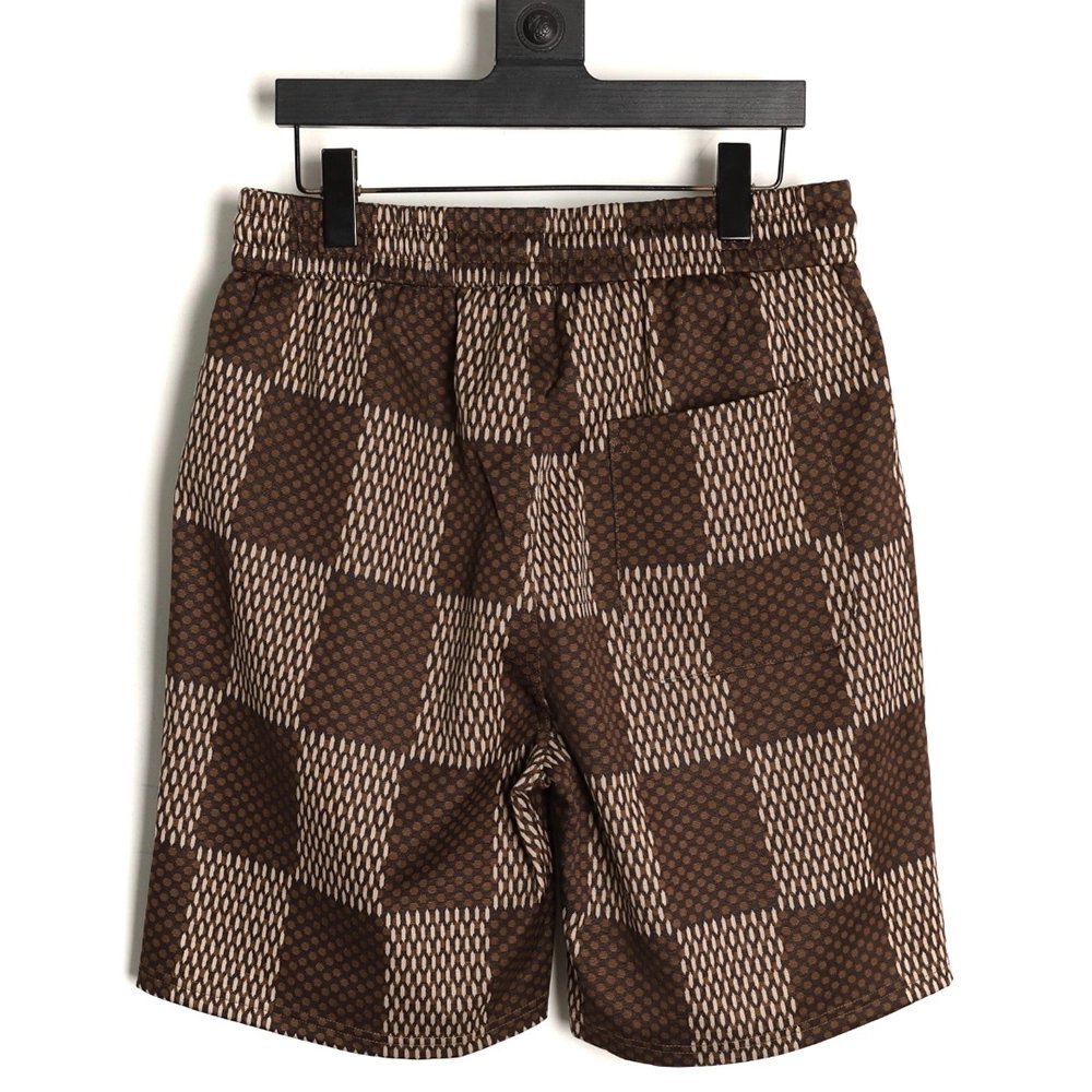 Louis Vuitton Pharrell checkerboard rhinestone wool shorts,Louis Vuitton