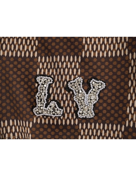 Louis Vuitton Pharrell checkerboard rhinestone wool shorts,Louis Vuitton