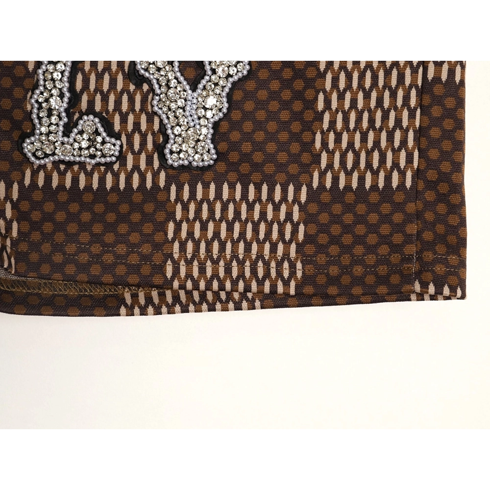 Louis Vuitton Pharrell checkerboard rhinestone wool shorts,Louis Vuitton
