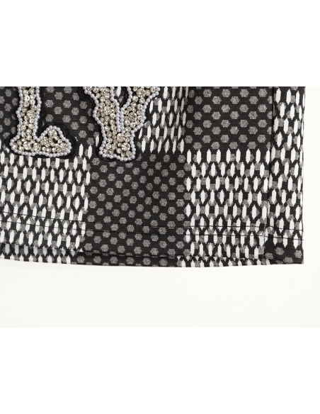 Louis Vuitton Pharrell checkerboard rhinestone wool shorts TSK1,Louis Vuitton