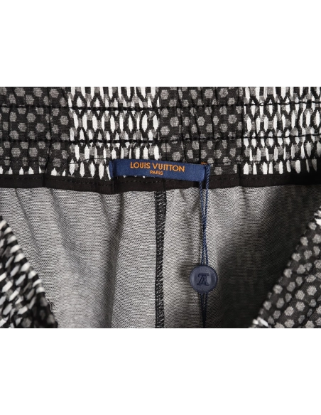 Louis Vuitton Pharrell checkerboard rhinestone wool shorts TSK1,Louis Vuitton
