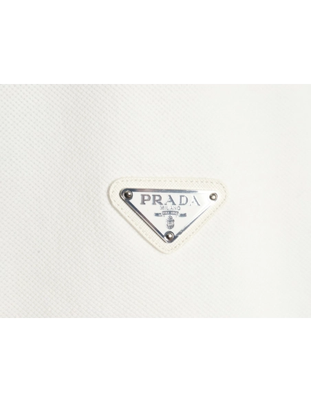 Prada classic triangle logo half-zip short-sleeved POLO shirt,Prada