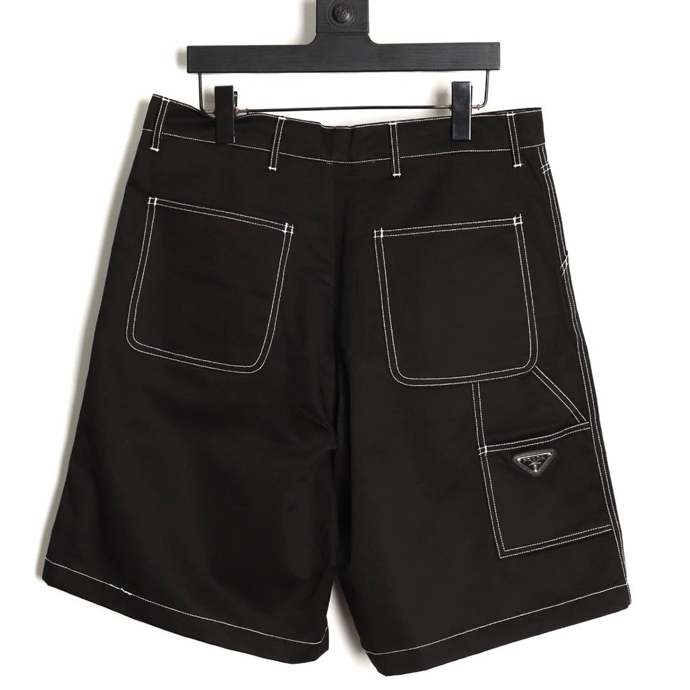 Prada triangle stitching cargo shorts,Prada