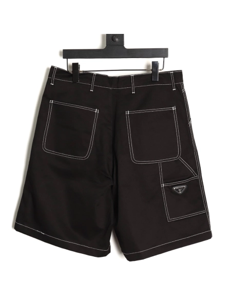 Prada triangle stitching cargo shorts,Prada