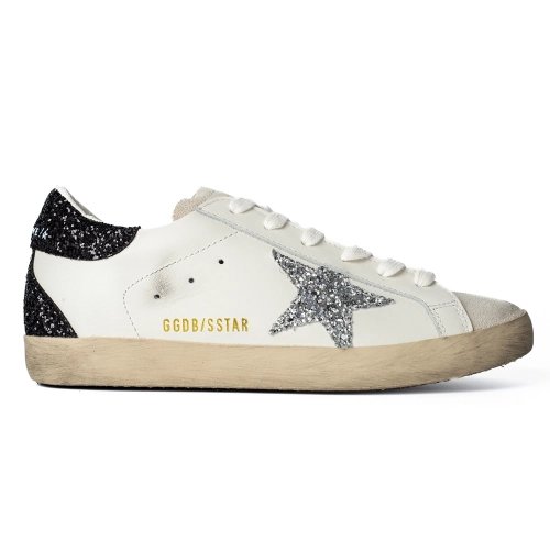 Golden Goose Super-Star White Black Glitter,GOLDEN GOOSE
