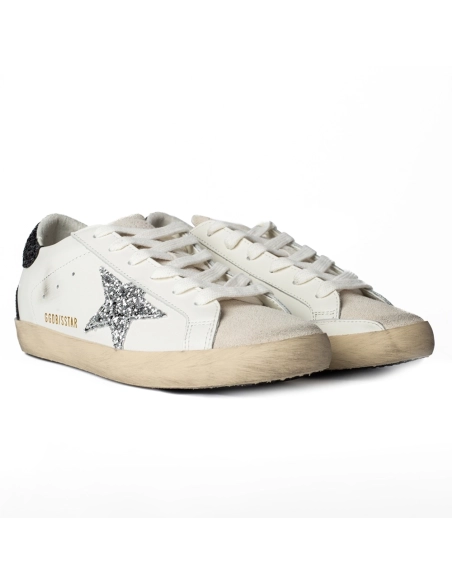 Golden Goose Super-Star White Black Glitter,GOLDEN GOOSE