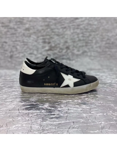 Golden Goose Super-Star Sneakers Black White,GOLDEN GOOSE