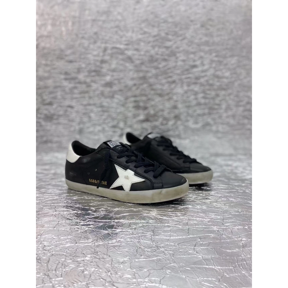 Golden Goose Super-Star Sneakers Black White,GOLDEN GOOSE