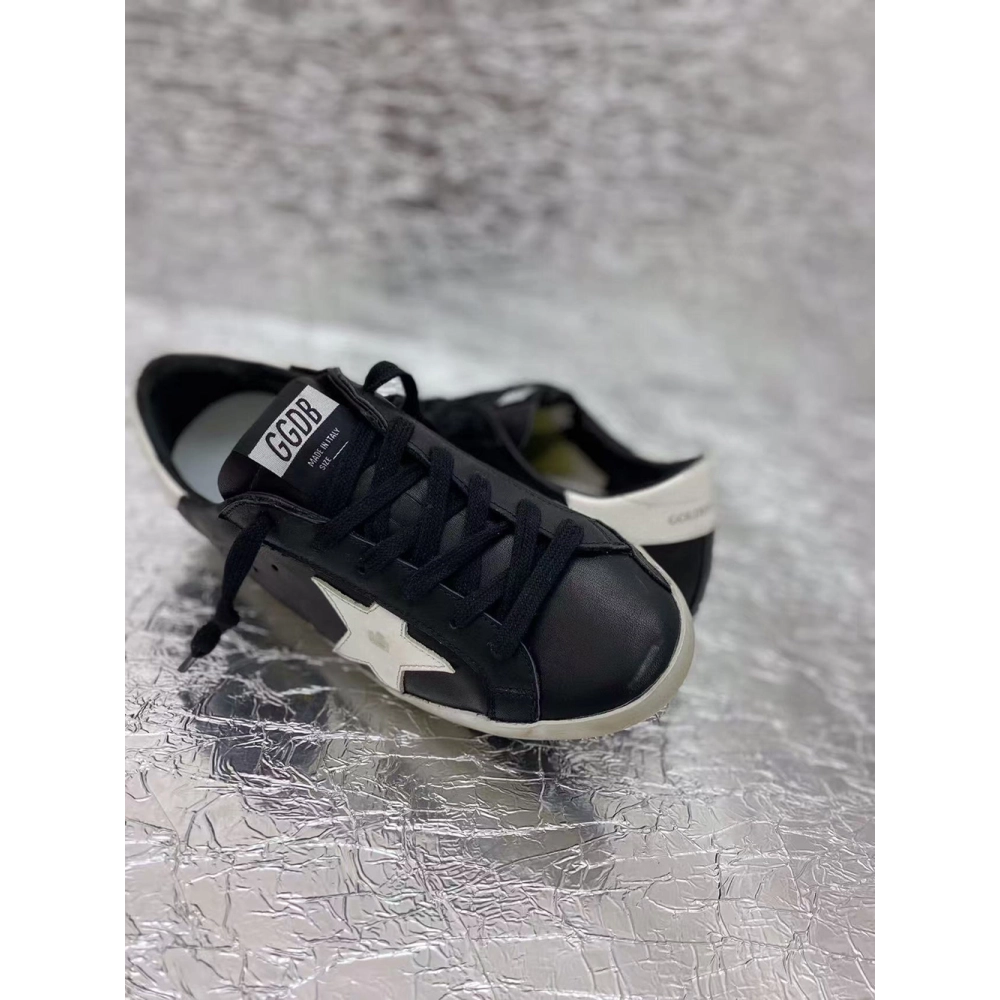 Golden Goose Super-Star Sneakers Black White,GOLDEN GOOSE