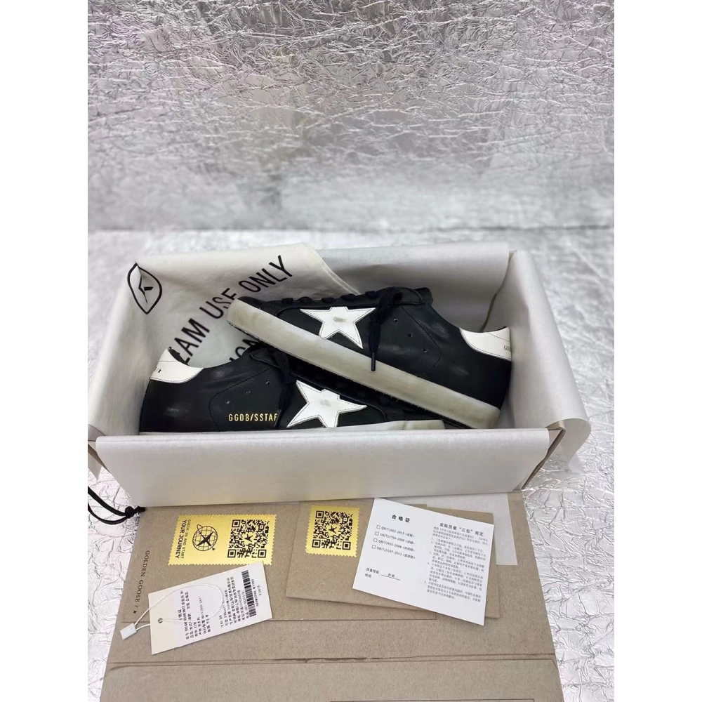 Golden Goose Super-Star Sneakers Black White,GOLDEN GOOSE