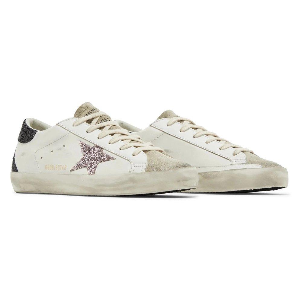 Golden Goose Wmns Superstar White Mauve Pink Glitter,GOLDEN GOOSE