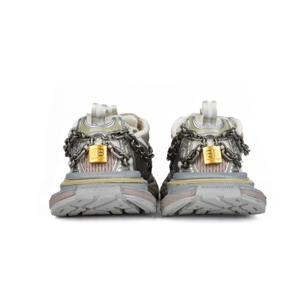 Balenciaga 3XL Chain Sneaker Eggshell Silver Gold,BALENCIAGA 3XL SNEAKER