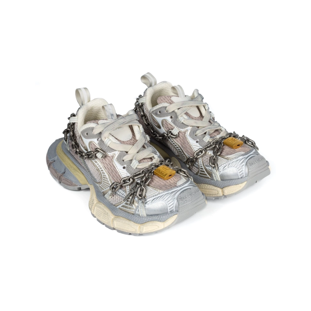 Balenciaga 3XL Chain Sneaker Eggshell Silver Gold,BALENCIAGA 3XL SNEAKER