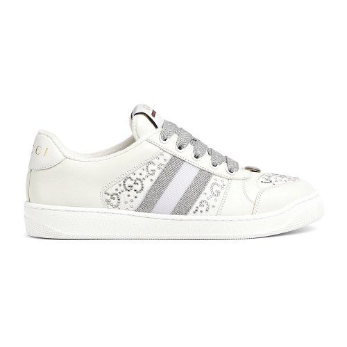 Gucci Womens GG crystal Screener sneaker,GUCCI SHOES