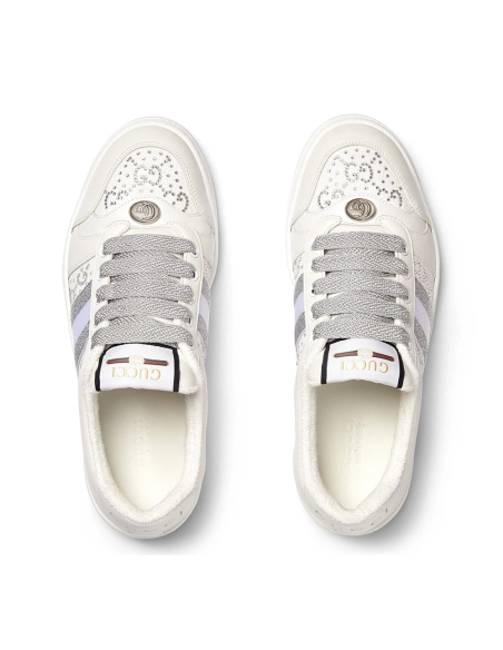 Gucci Womens GG crystal Screener sneaker,GUCCI SHOES