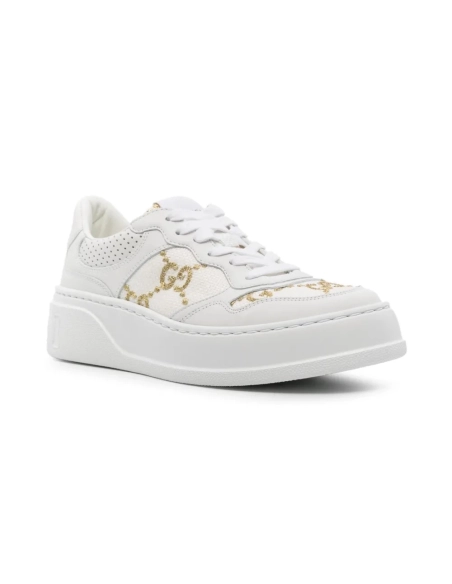 Gucci Wmns GG Sneaker Interlocking G White Gold,GUCCI SHOES