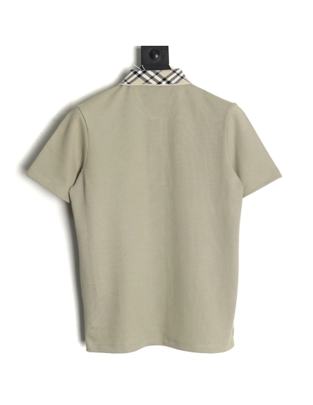 Burberry Check Collar Short Sleeve Polo Shirt,Burberry Shirt,Shirt,APPAREL