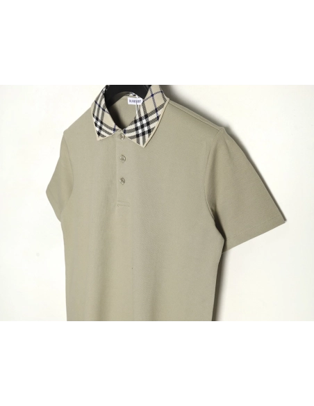 Burberry Check Collar Short Sleeve Polo Shirt,Burberry Shirt,Shirt,APPAREL