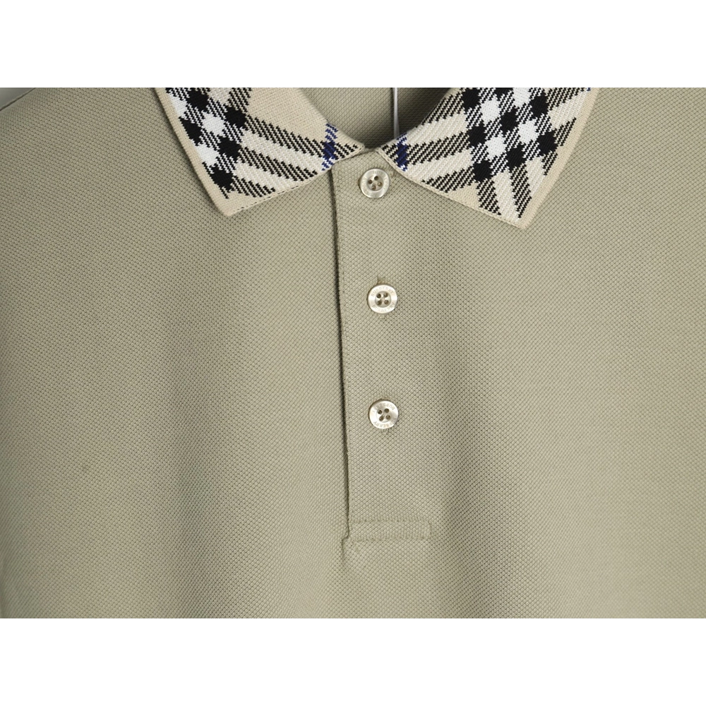 Burberry Check Collar Short Sleeve Polo Shirt,Burberry Shirt,Shirt,APPAREL