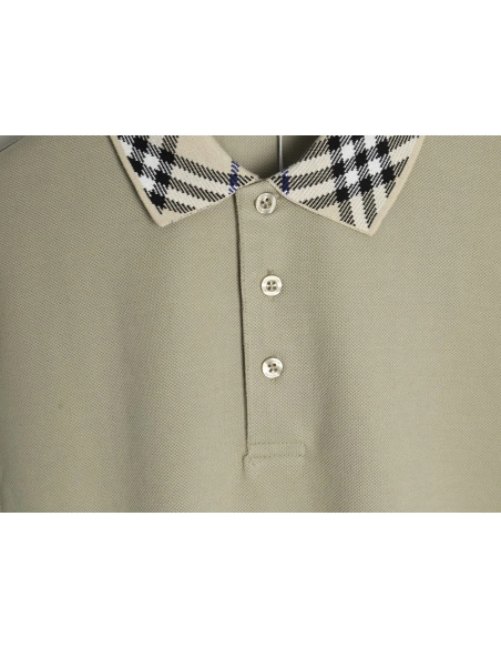 Burberry Check Collar Short Sleeve Polo Shirt,Burberry Shirt,Shirt,APPAREL