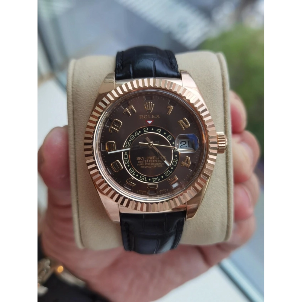 SkyDweller M326135-L(FC) Gold Bezel Brown Dial