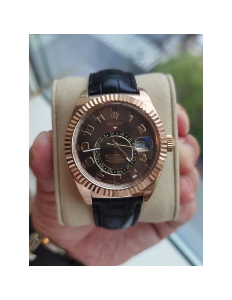 SkyDweller M326135-L(FC) Gold Bezel Brown Dial