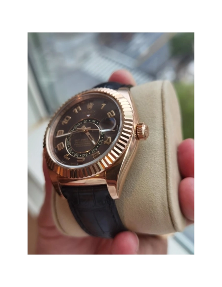 SkyDweller M326135-L(FC) Gold Bezel Brown Dial