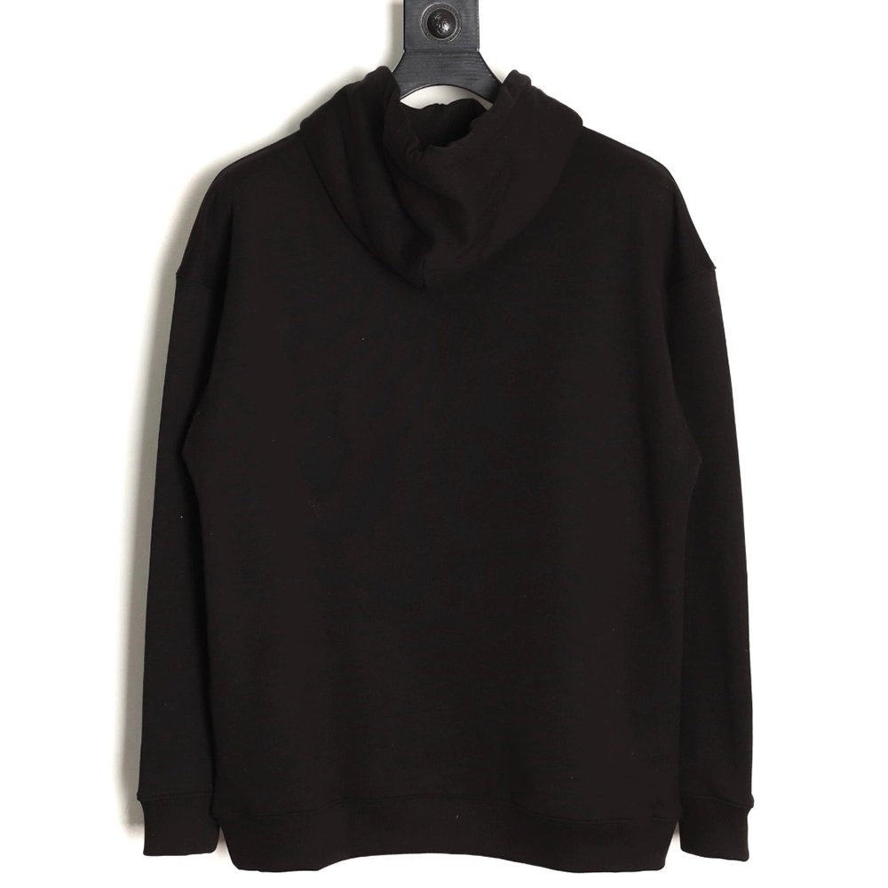 Loewe chest-embossed logo leather pocket hooded sweatshirt,Loewe