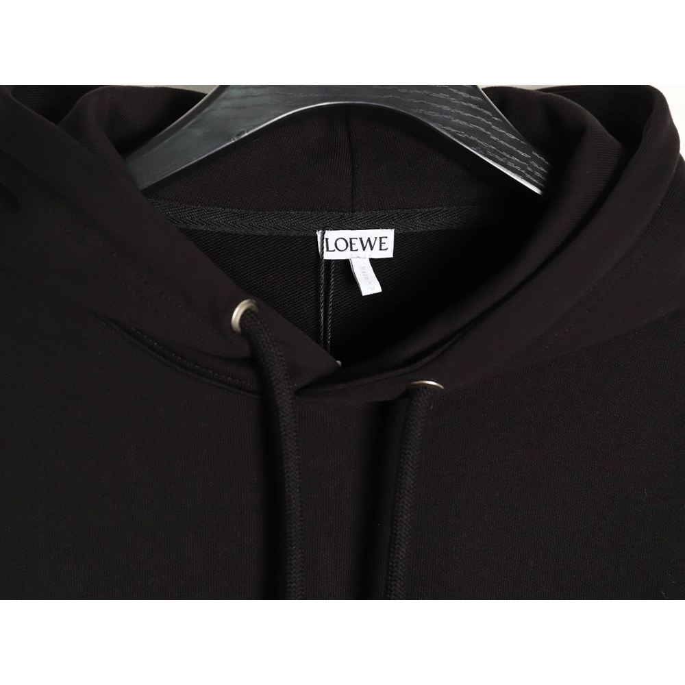 Loewe chest-embossed logo leather pocket hooded sweatshirt,Loewe