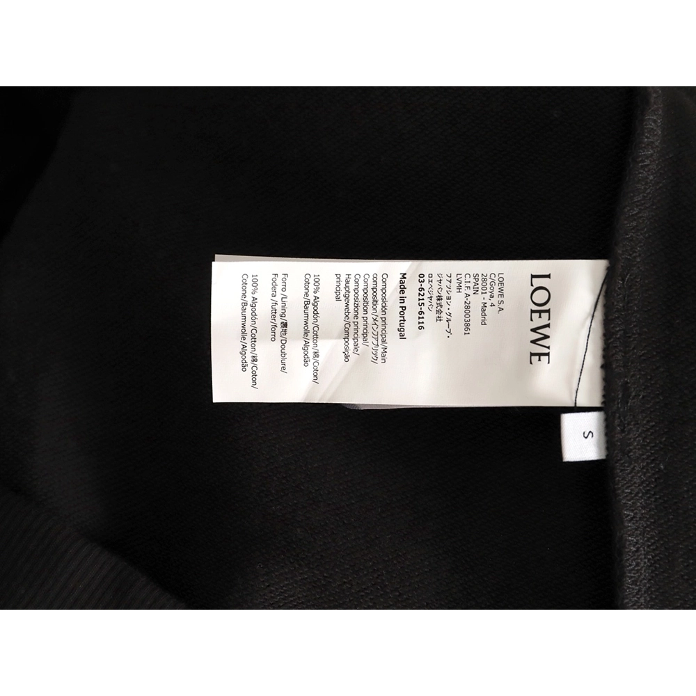 Loewe chest-embossed logo leather pocket hooded sweatshirt,Loewe