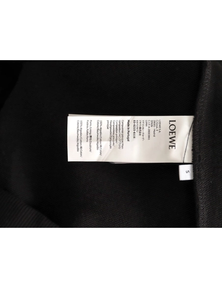 Loewe chest-embossed logo leather pocket hooded sweatshirt,Loewe