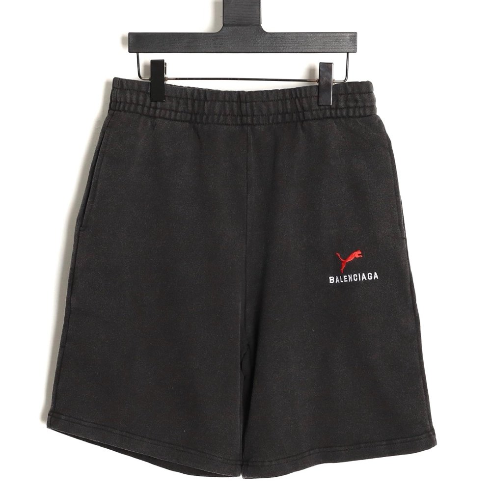 Balenciaga puma joint washed distressed shorts,Balenciaga