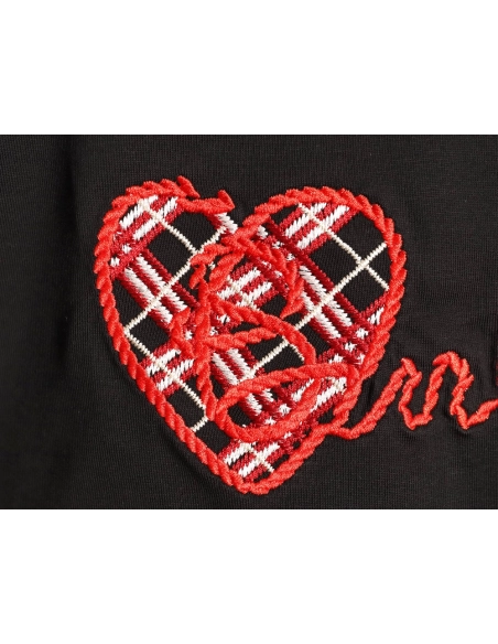 Burberry Heart Letter Embroidered Round Neck Short Sleeve T-shirt TSK2,Burberry