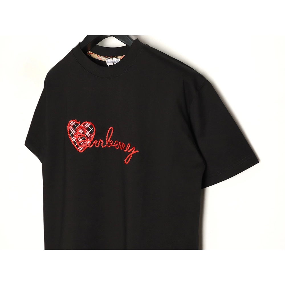 Burberry Heart Letter Embroidered Round Neck Short Sleeve T-shirt TSK2,Burberry