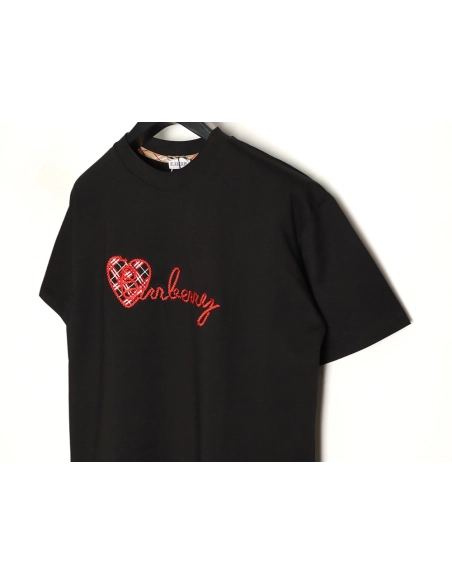 Burberry Heart Letter Embroidered Round Neck Short Sleeve T-shirt TSK2,Burberry