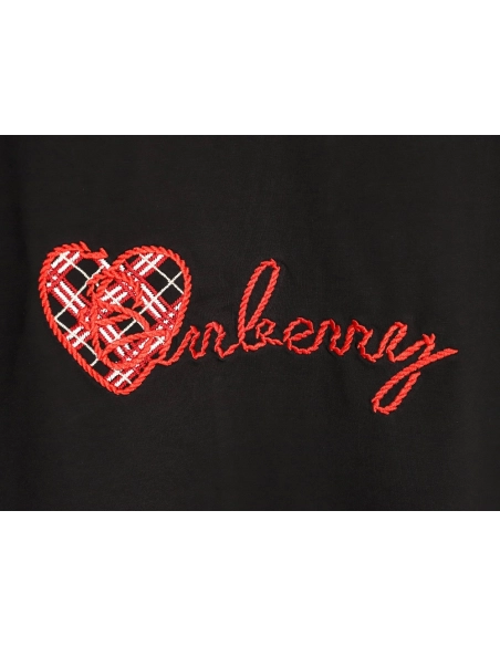 Burberry Heart Letter Embroidered Round Neck Short Sleeve T-shirt TSK2,Burberry