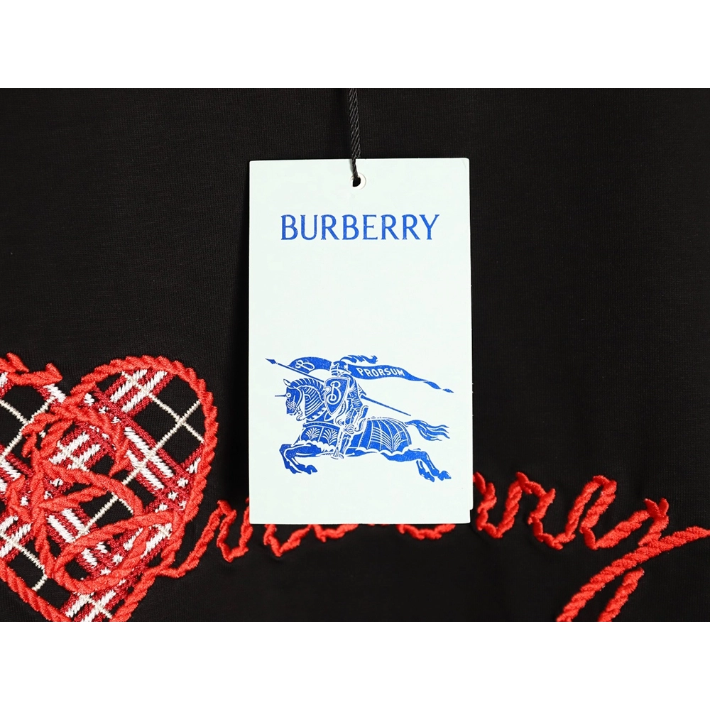 Burberry Heart Letter Embroidered Round Neck Short Sleeve T-shirt TSK2,Burberry