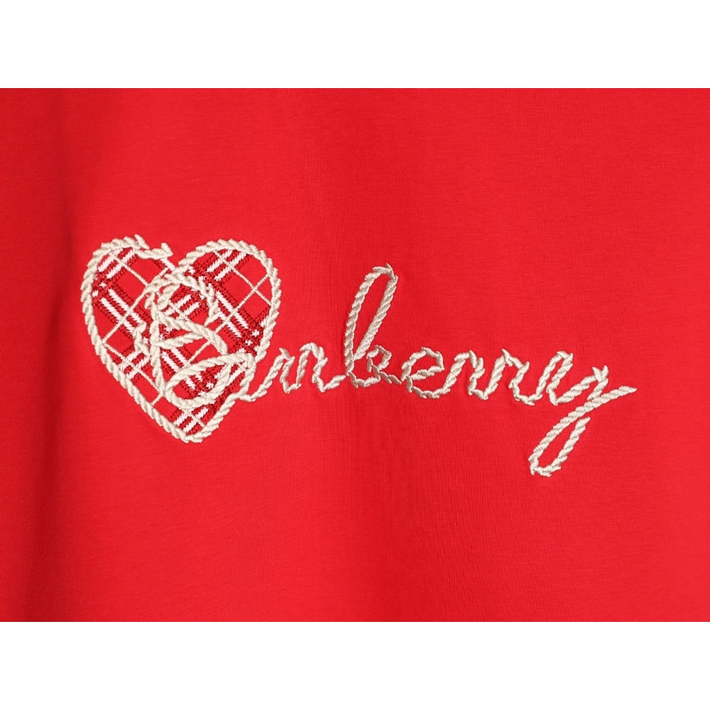 Burberry Heart Letter Embroidered Round Neck Short Sleeve T-shirt TSK1,Burberry
