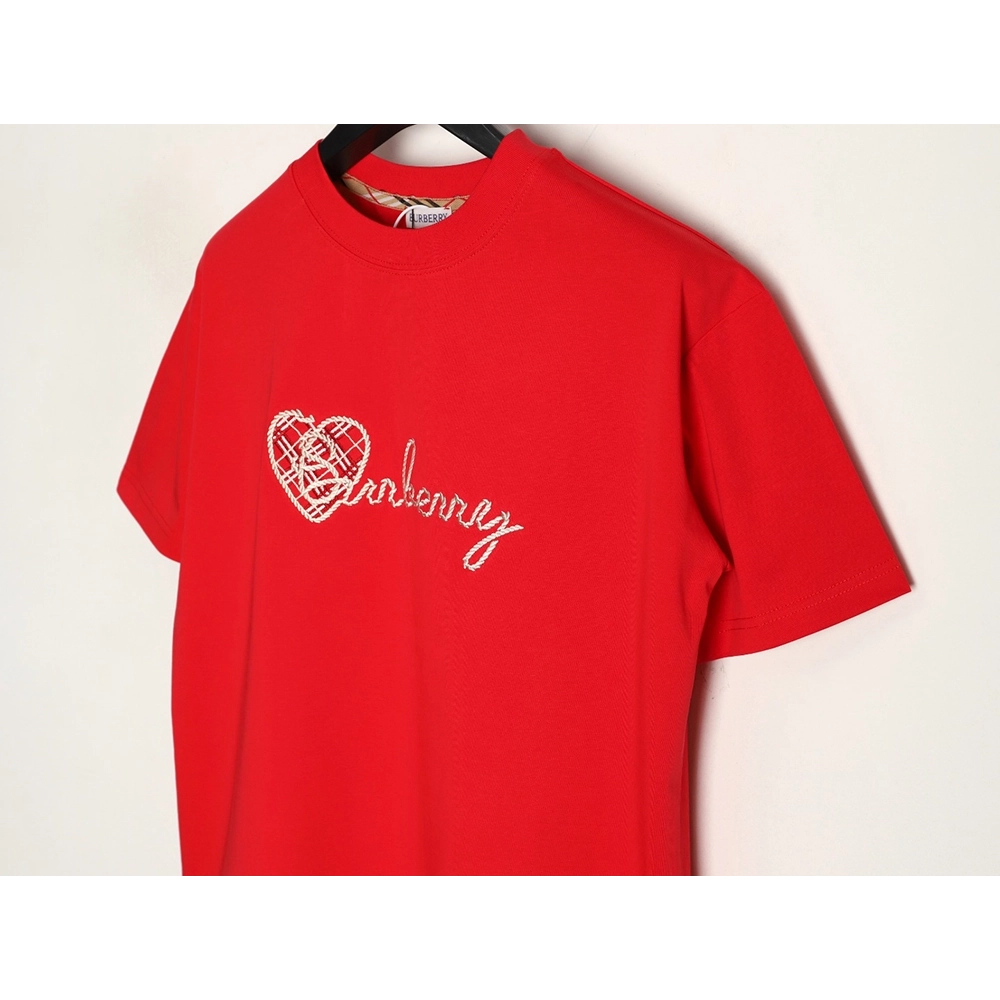 Burberry Heart Letter Embroidered Round Neck Short Sleeve T-shirt TSK1,Burberry