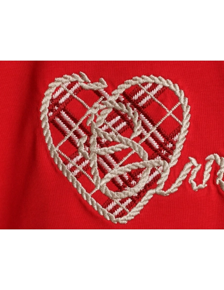 Burberry Heart Letter Embroidered Round Neck Short Sleeve T-shirt TSK1,Burberry